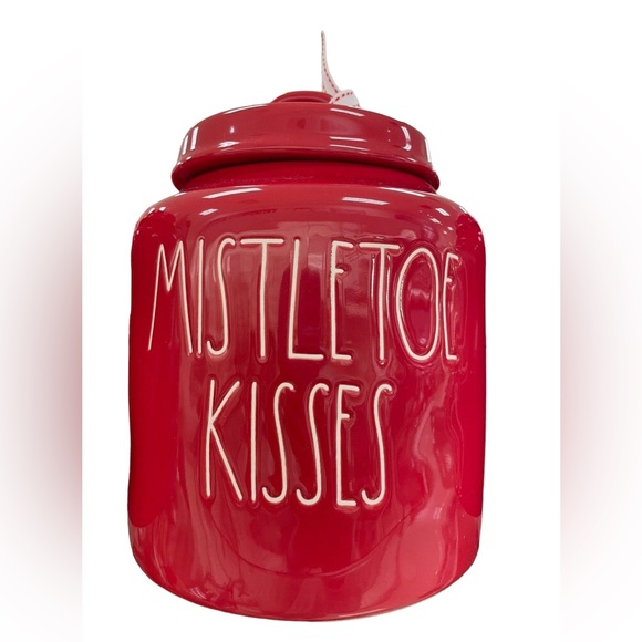 Rae Dunn Other - NEW Rae Dunn Christmas Mistletoe kisses chubby canister cookie jar